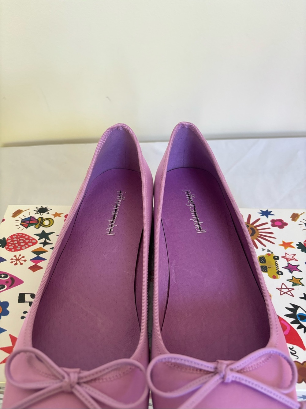 Jeffery Campbell Lilac Purple Satin Ballet Flats Sz 9 Womens New with box - Picture 3 of 6